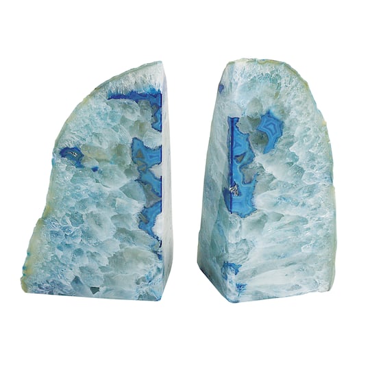 Blue Agate Bookends Set of 2